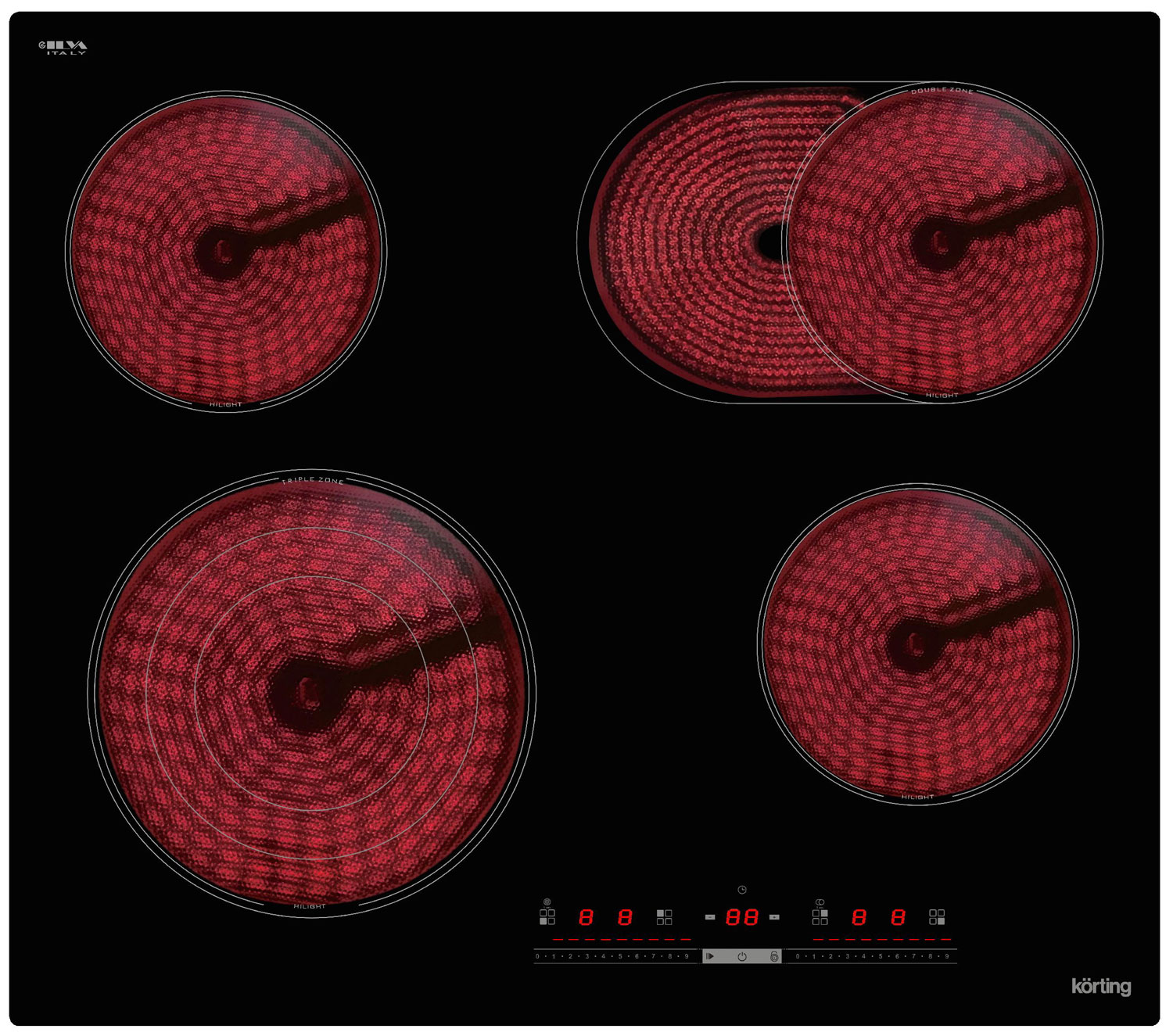 Изображение товара Электрическая варочная панель Korting HK 63910 B 4 конфорки сенсорное управление