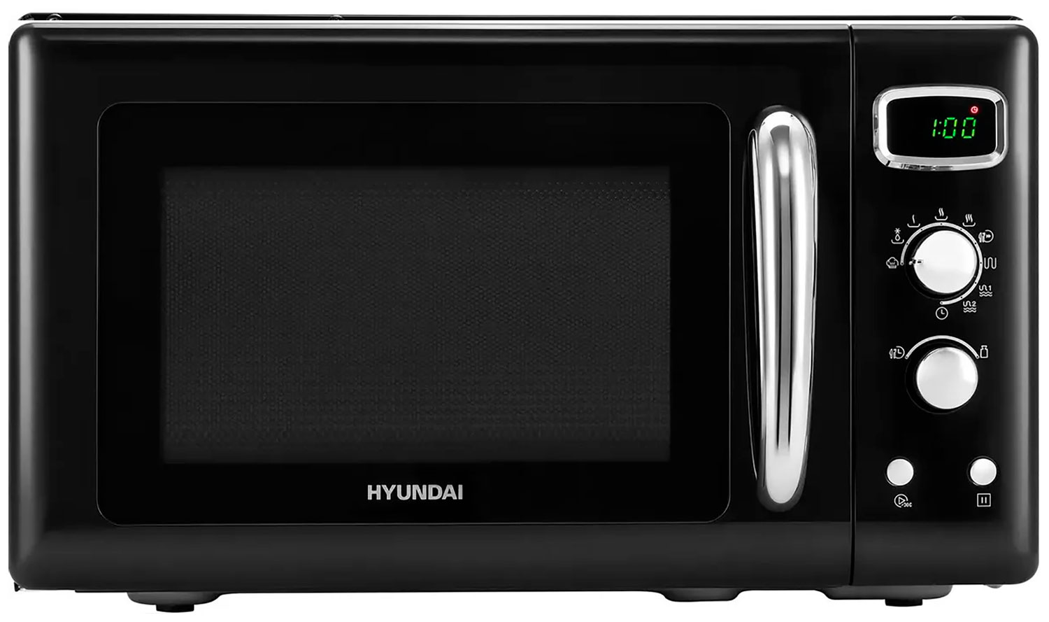 Изображение товара Микроволновая печь Hyundai HYM-D3040 800 Вт 23 л черная с грилем и защитой от детей