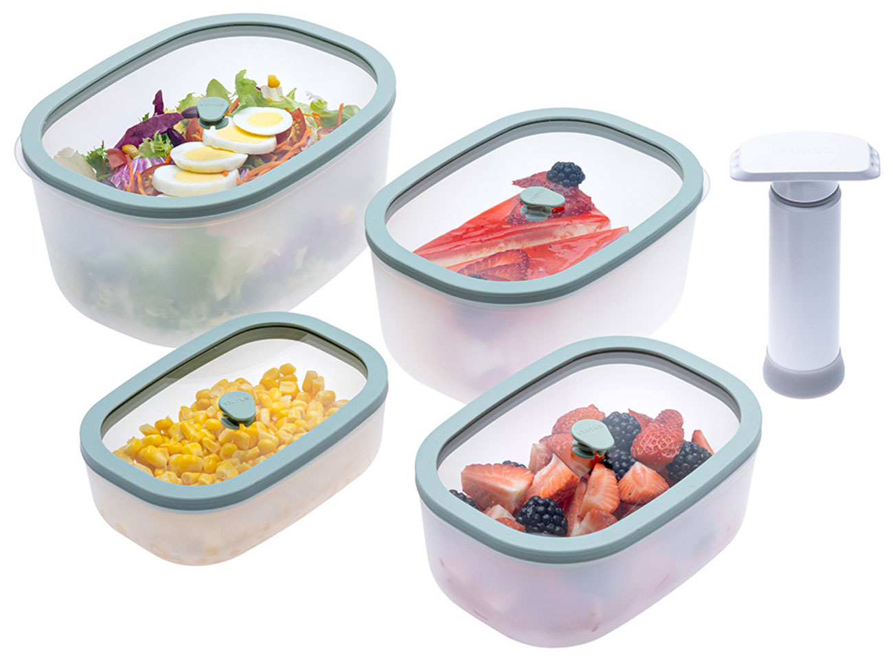 Изображение товара Набор вакуумных контейнеров Status Fresko set 5 mint - хранение продуктов