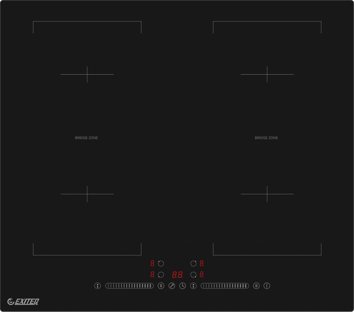Изображение товара Электрическая варочная панель Exiteq EXH-504IB индукционная с 4 конфорками безопасная