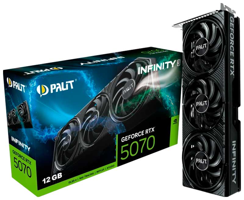 Изображение товара Видеокарта Palit GeForce RTX 5070 INFINITY 3 12GB (NE75070019K9-GB2050S)