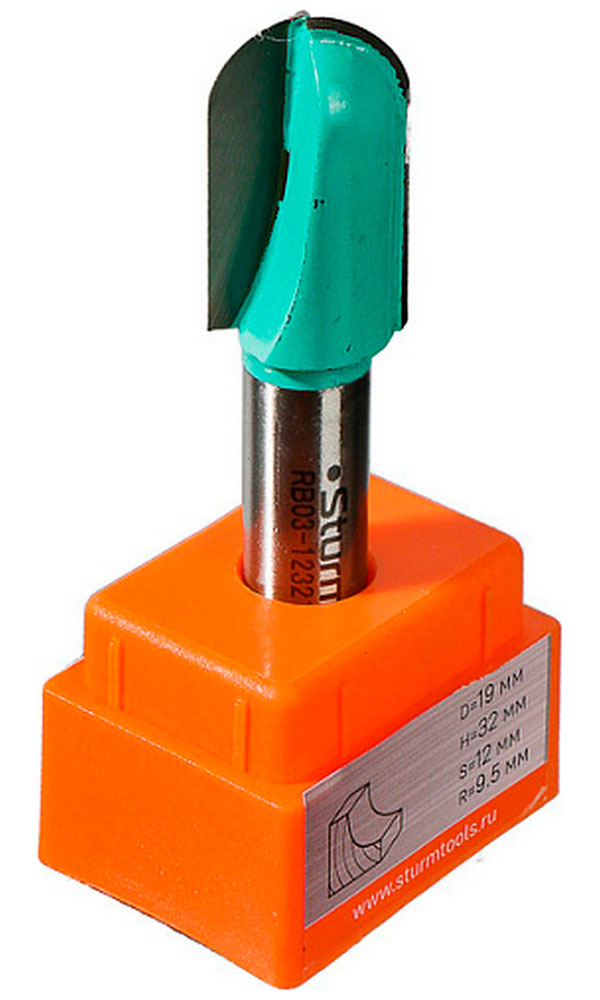 Изображение товара Фреза пазовая галтельная Sturm! DxHxL 19x32x70 мм, хвостовик 12 мм (RB03-123219)