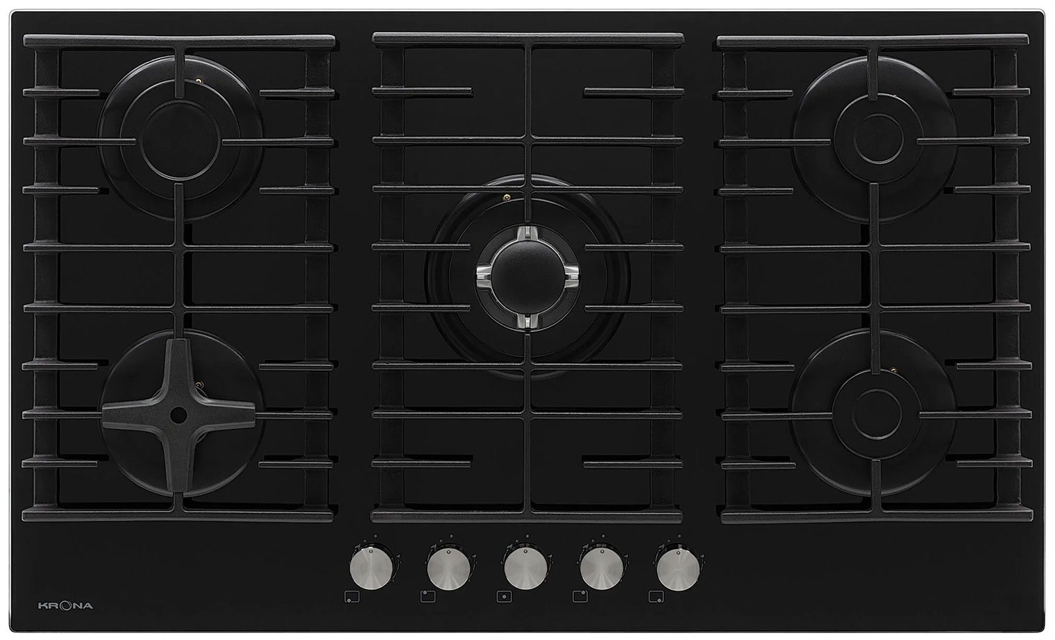 Изображение товара Газовая варочная панель Krona HAGEL 90 BL W FC с 5 конфорками и функцией Flame Control