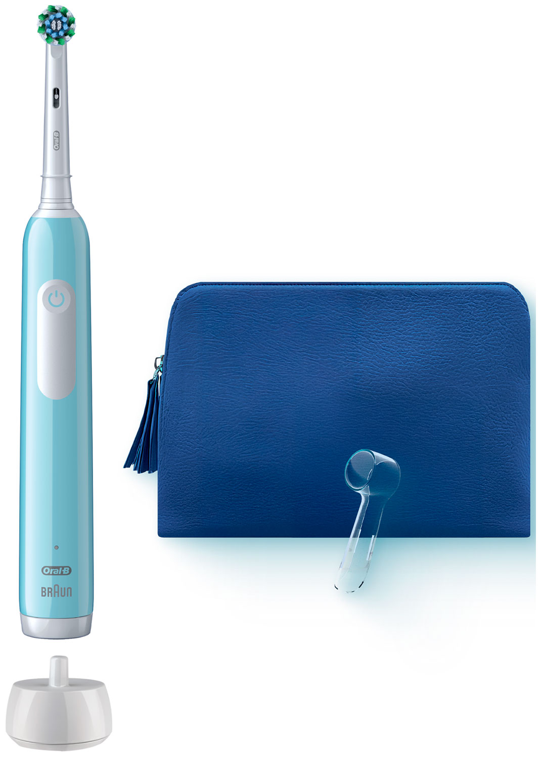 Изображение товара Oral-B CrosAct PRO 1 500 электрическая зубная щетка голубой цвет с насадкой CrossAction