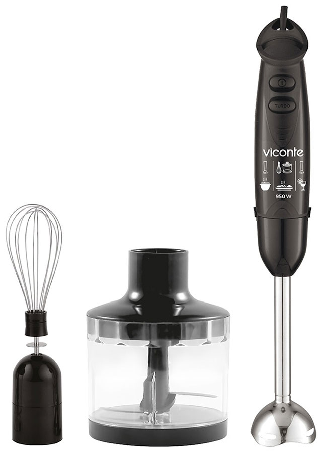 Изображение товара Погружной блендер Viconte VC-4447 950 Вт венчик измельчитель черный серый