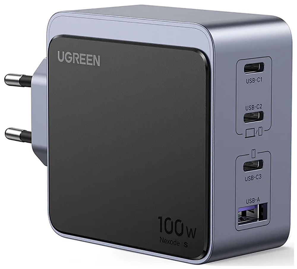 

Сетевое зарядное устройство Ugreen X565, 100W GaN USB+3xUSB-C QC/PD, серый (35043)