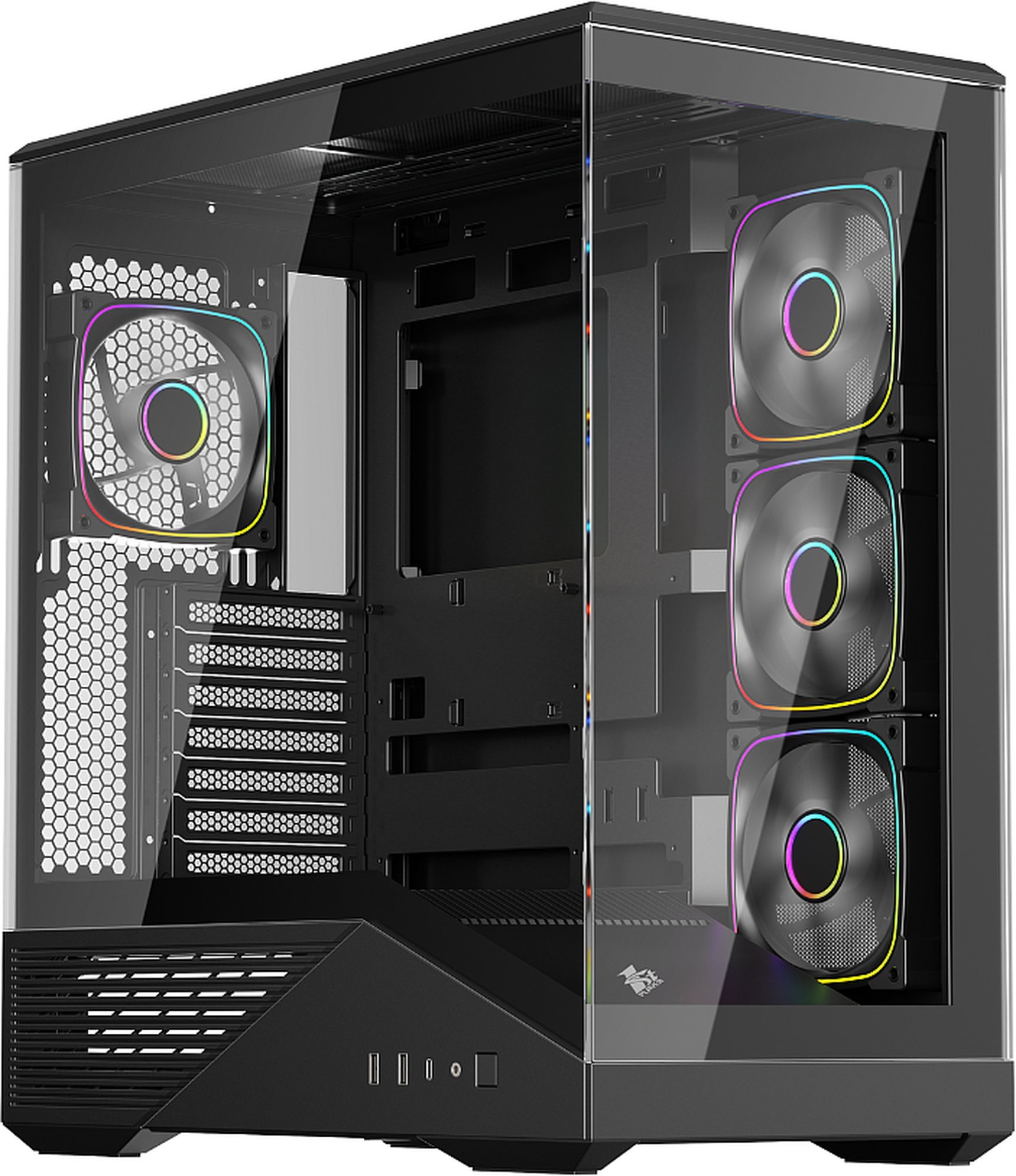 Изображение товара Компьютерный корпус 1STPLAYER GM7 ARGB Black ATX (GM7-BK-3FN7R-1FN7)