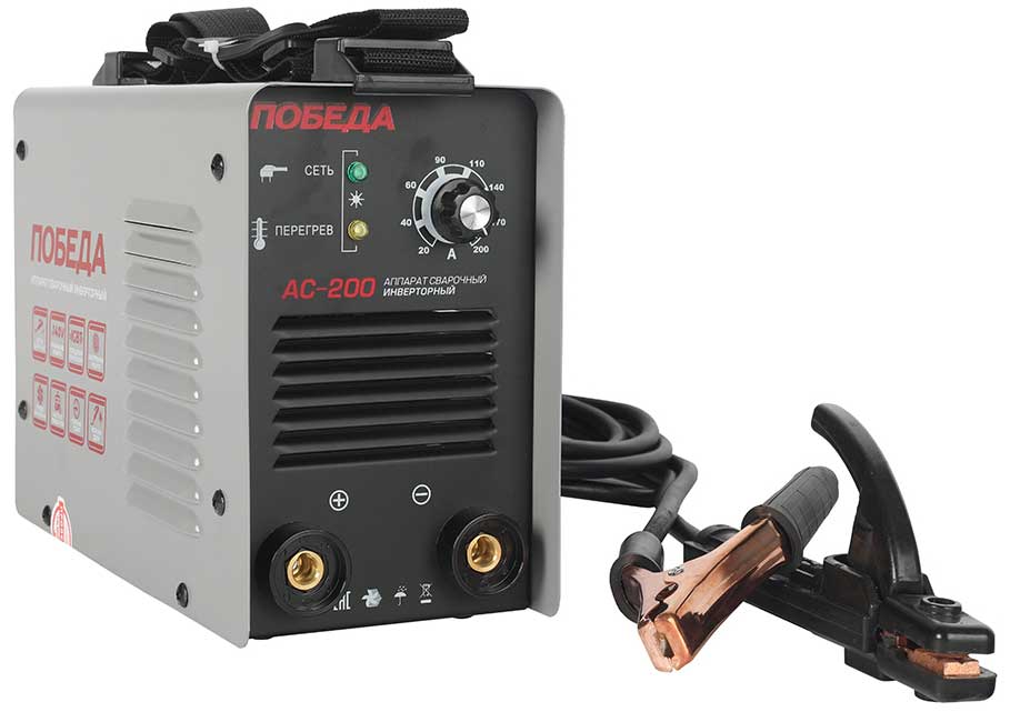Изображение товара Сварочный аппарат Победа AC 200 инверторный для дуговой сварки 20-200 А