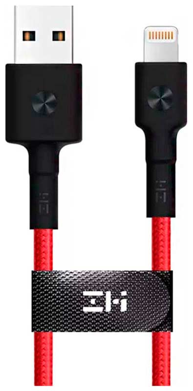 аксессуар xiaomi zmi al803 usb lightning mfi 100cm black Кабель Zmi USB/Lightning MFi 100 см (AL803), красный
