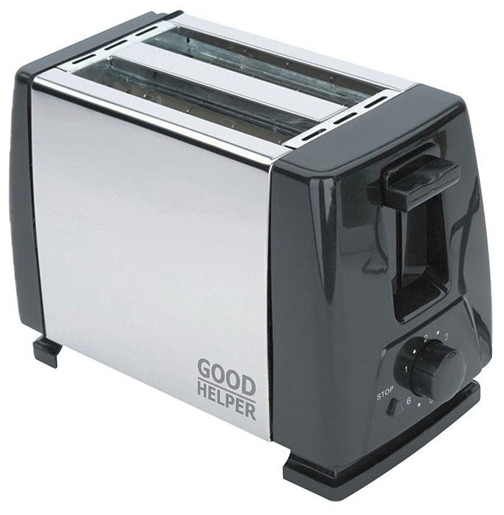 Изображение товара Тостер GoodHelper ET-102 700 Вт двойной механизм нержавеющая сталь механический контроль
