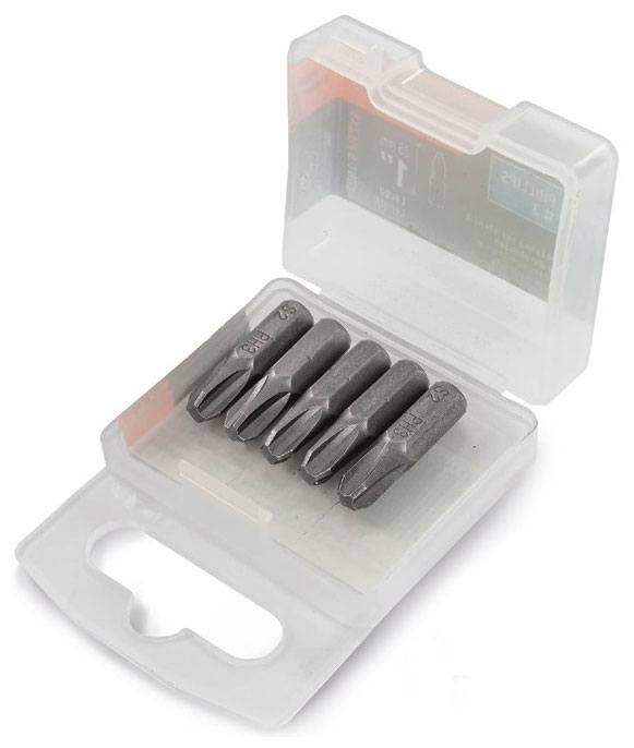 Изображение товара Набор бит Truper Phillips PH2 25,4 мм 5 шт PUDE-1102 12141