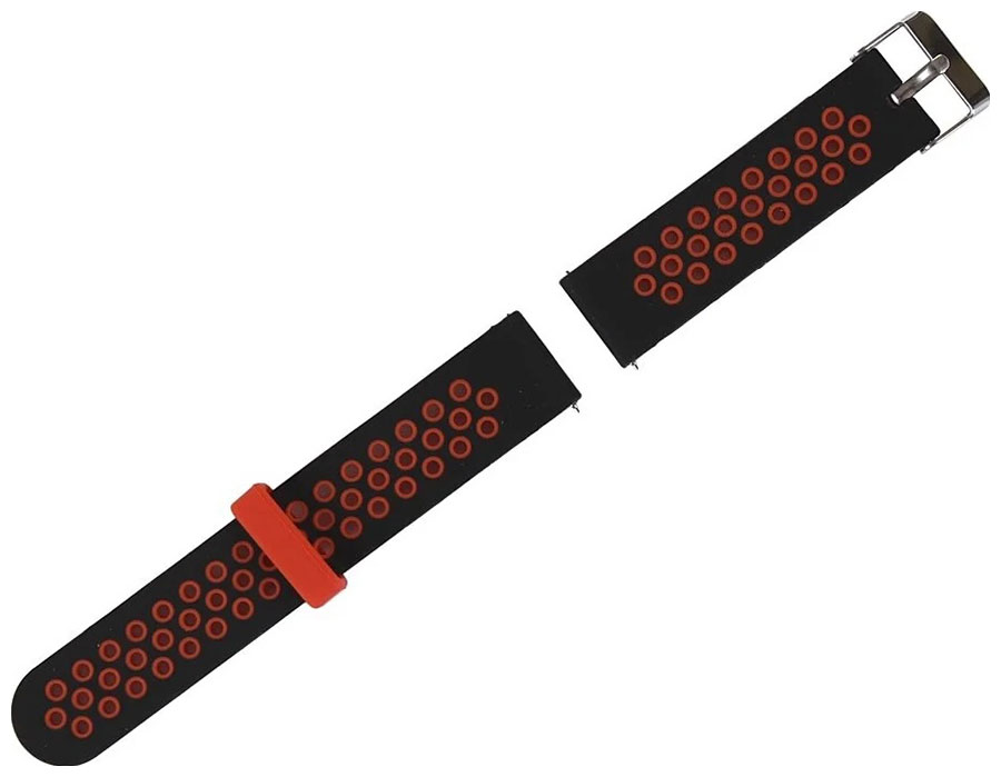 ремешок металлический магнитный red line для cмарт часов xiaomi amazfit bip gts 20 mm серебристый Ремешок силиконовый Red Line для cмарт часов Xiaomi Amazfit BIP/GTS 20 mm, черный с красным