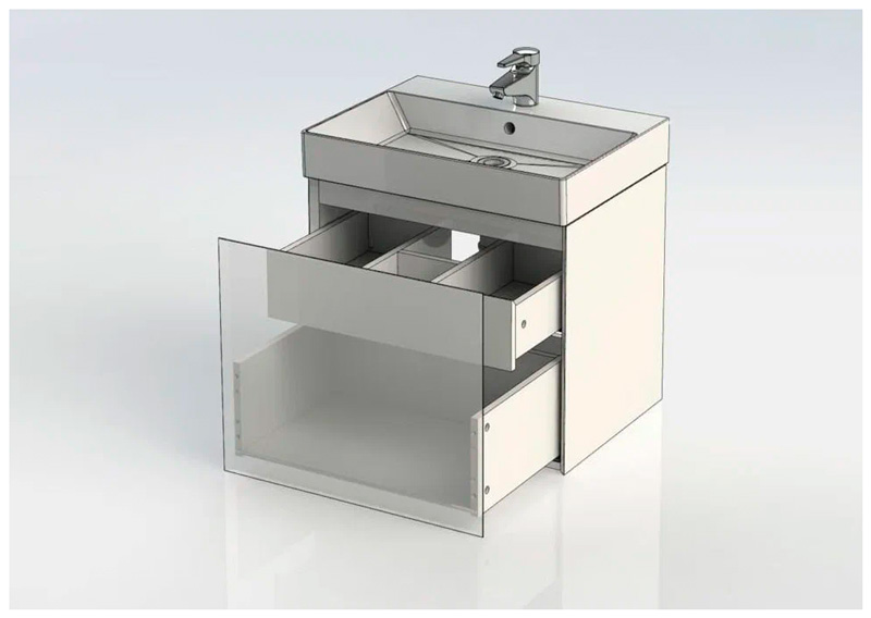 Изображение товара Тумба под раковину Aquanet Йорк 60 белая подвесная с дверцей