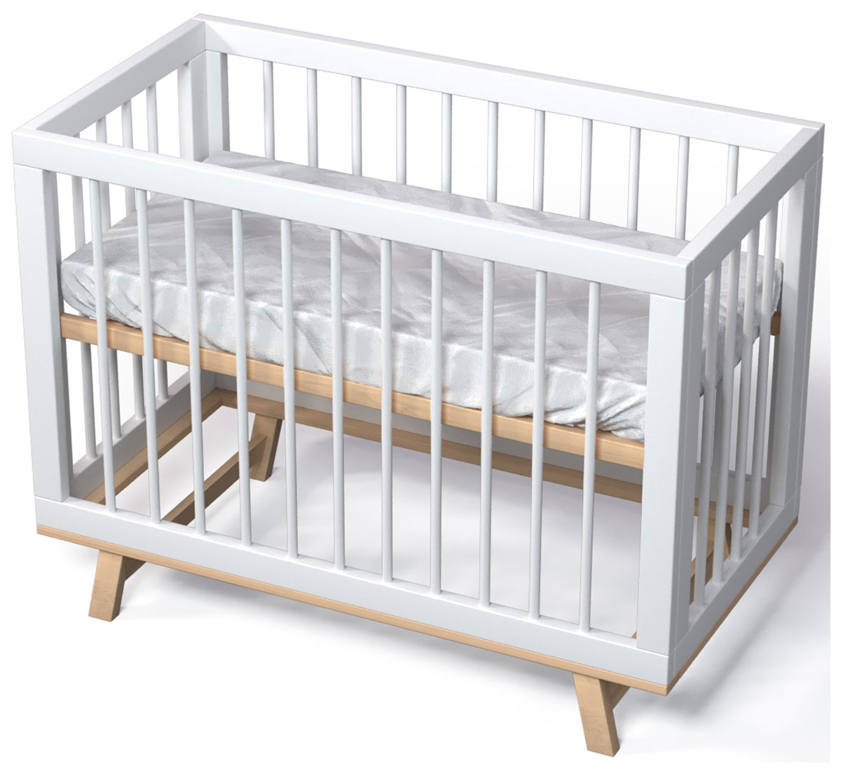 Кроватка для новорожденного Lilla Aria белая/дерево кроватка для новорожденного овальная белая коллекция джуниор