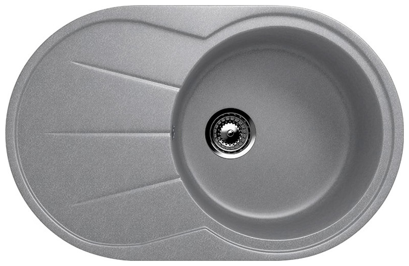 Изображение товара Мойка Ulgran U-503-342 графитовая с боковым крылом, овальная, 745x465 мм