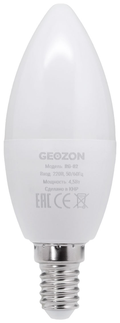Умная светодиодная лампа Geozon RG-02 белый WiFi 55W E14