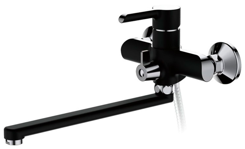 Изображение товара Смеситель для ванны Haiba HB805-7 черный настенный однорычажный