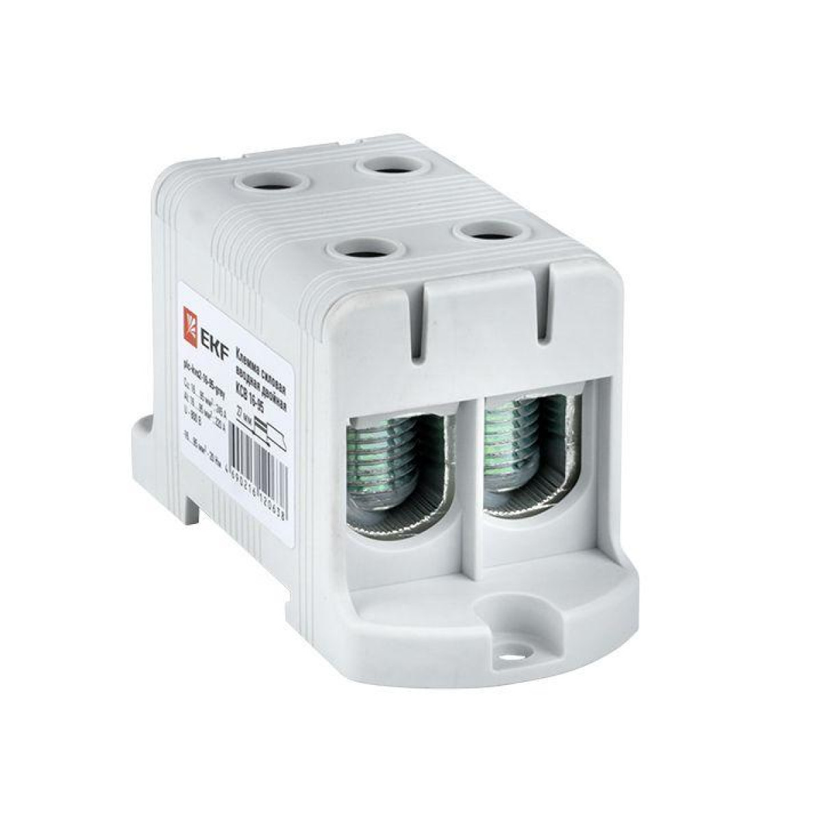 Изображение товара Изделия для электромонтажа EKF Клемма силовая вводная двойная КСВ 16-95кв.мм сер.