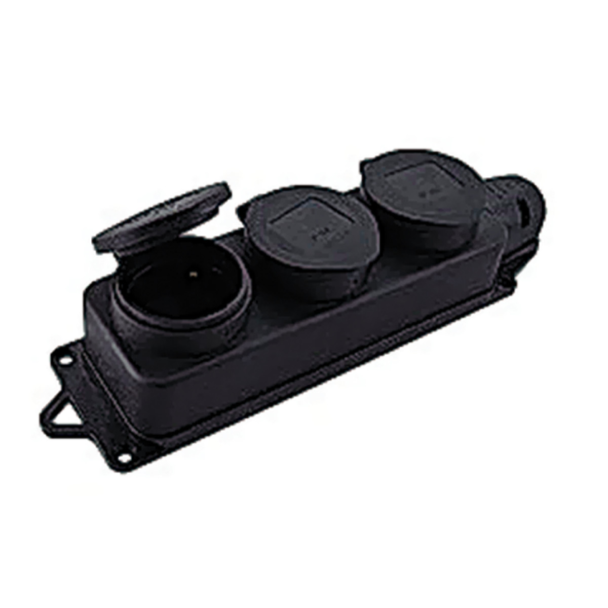 Изображение товара Розетка EKF 3-м 16А IP44 с защитной крышкой для электромонтажа