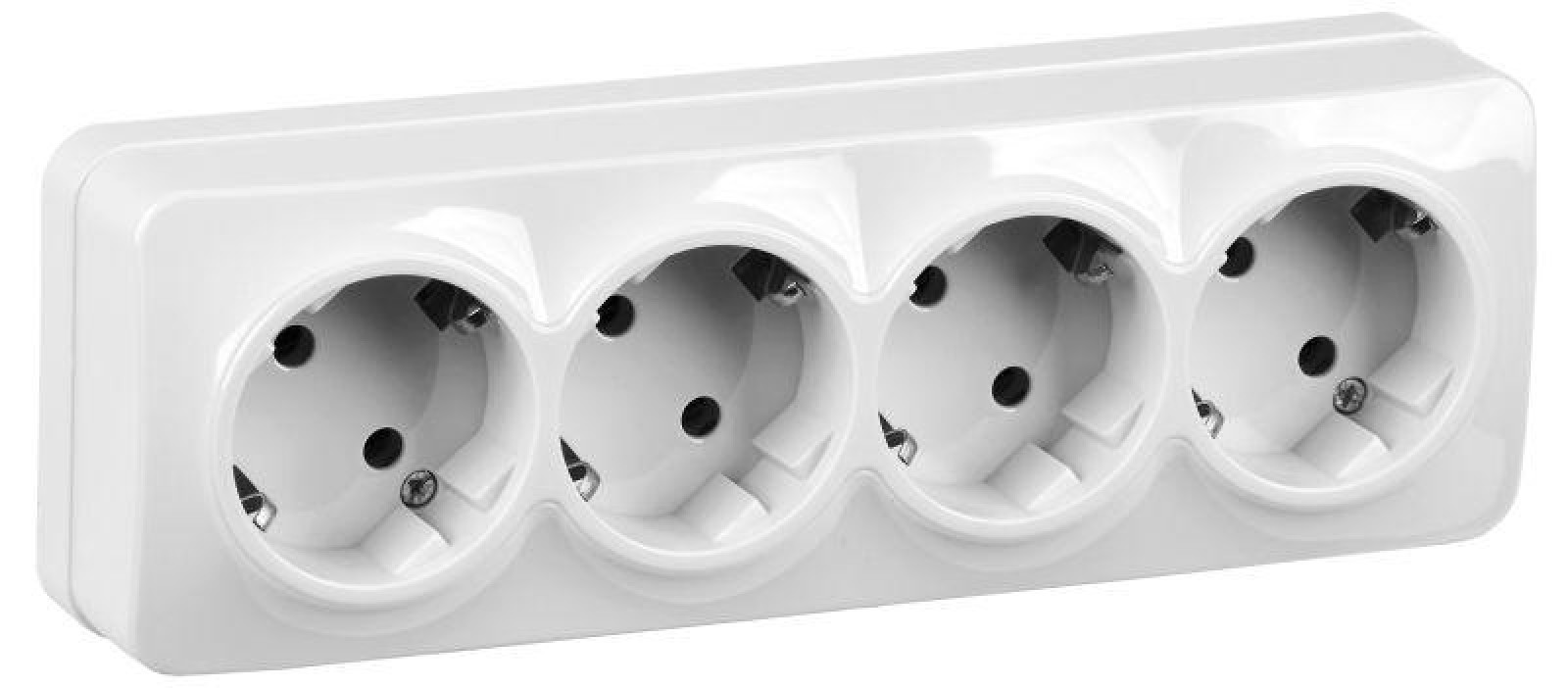 Изображение товара Розетка IEK РС24-3-ХБ 16А с заземлением 4 гнезда IP20