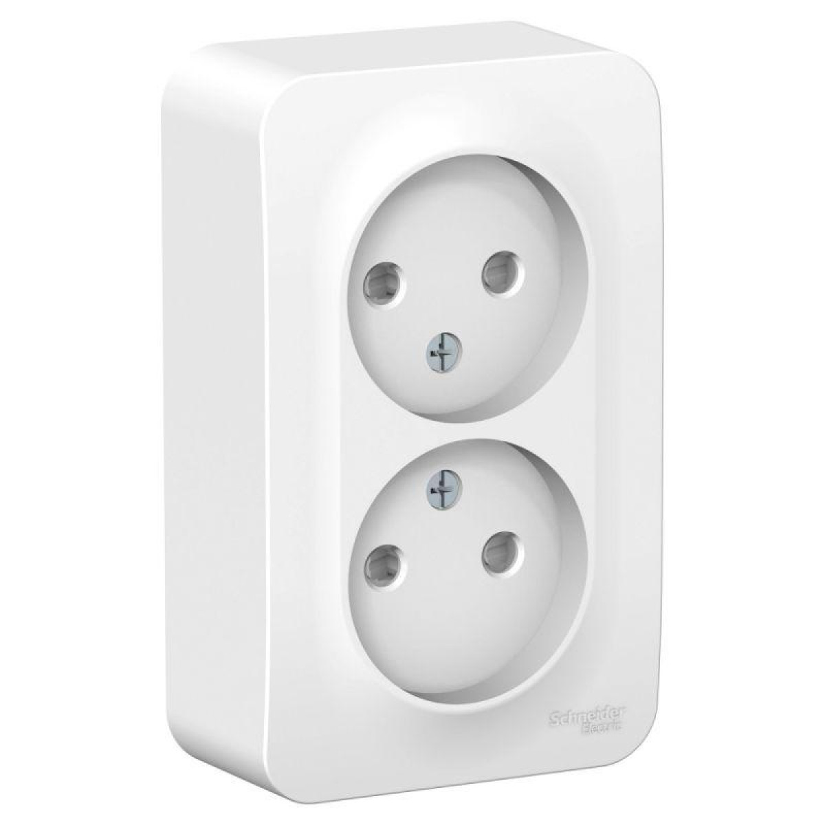 Изображение товара Розетки Systeme Electric Розетка 2-м ОП Blanca 16А IP20 250В без заземл. защ. шторки с изолир. пластиной бел. SE