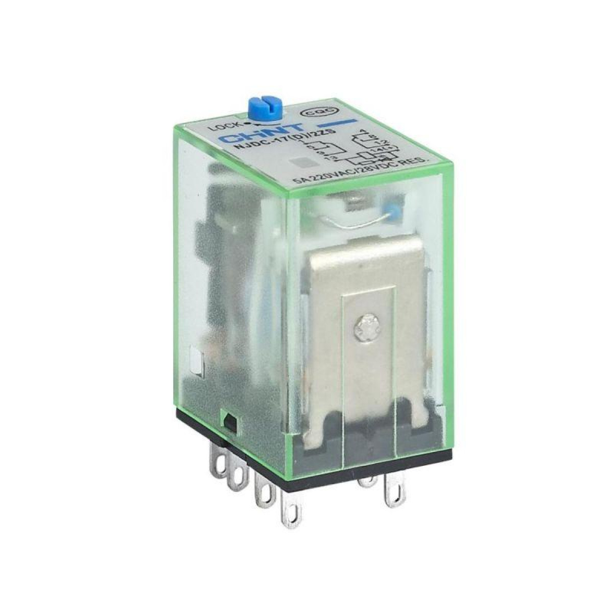 Изображение товара Низковольтное реле промежуточное Chint NJDC-17(D)/4ZS 4 контакта AC 24В с LED