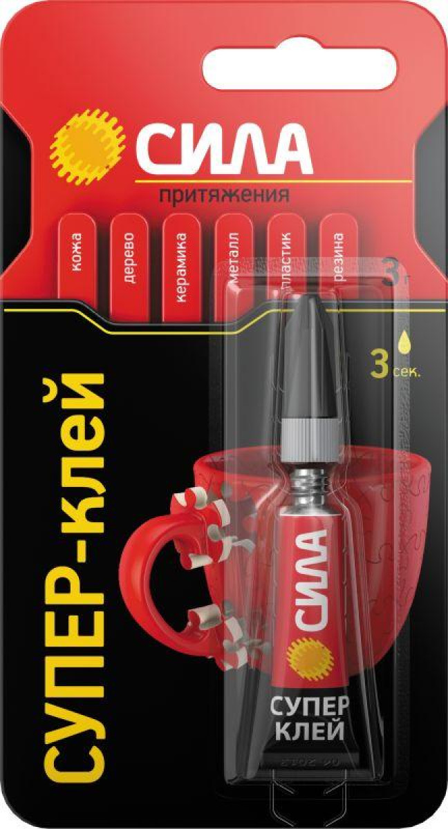 Изображение товара Супер-клей Сила сверхпрочный 3г SBL1-3 - надежный клей для различных материалов