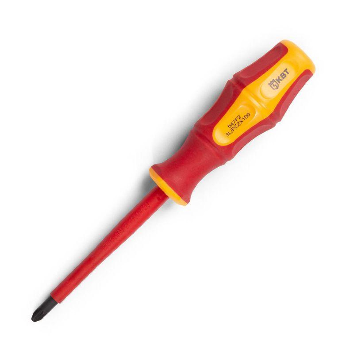 Изображение товара Диэлектрическая отвертка КВТ Профи PZ/FL2x100 с эргономичной рукояткой