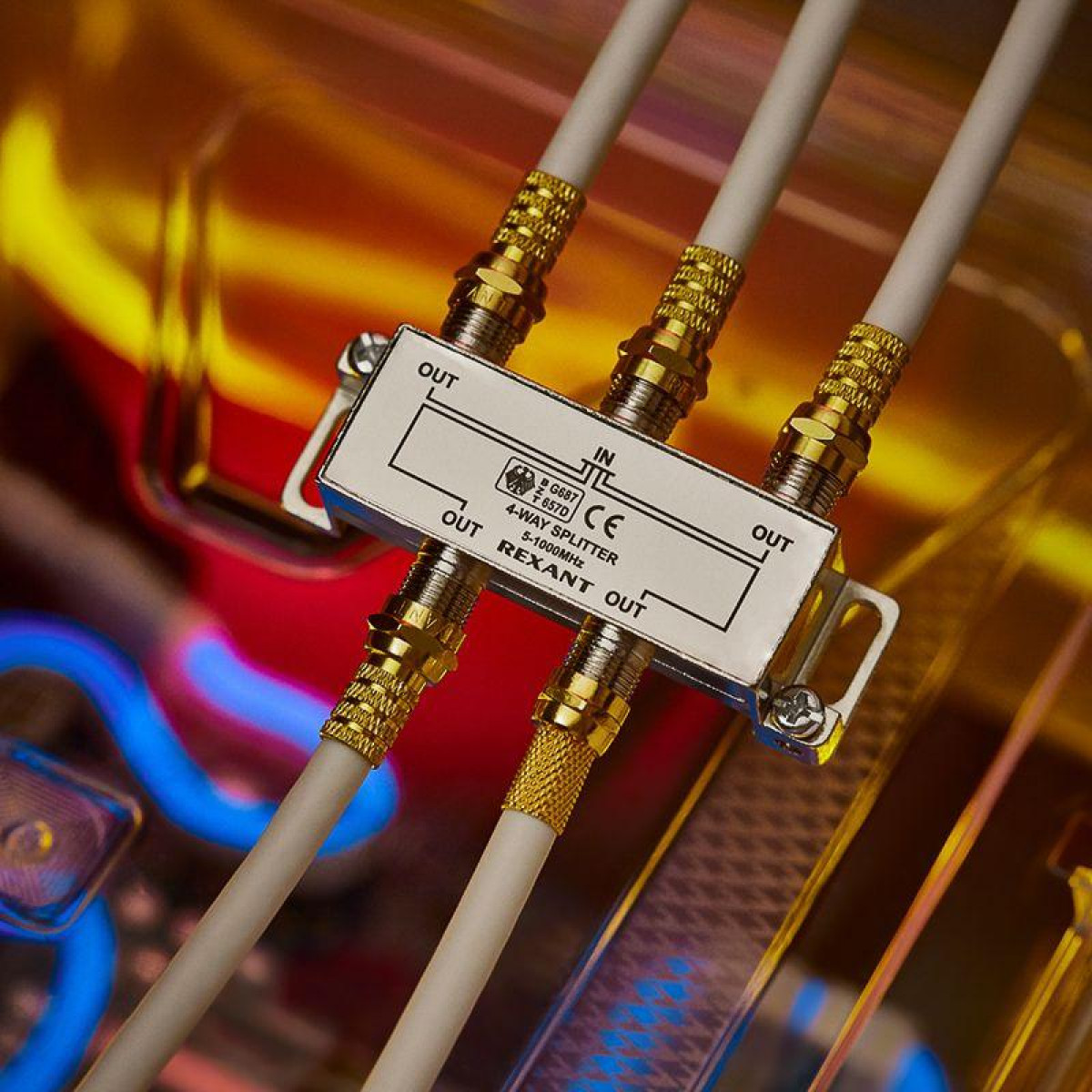 Изображение товара Делитель ТВ Rexant краб х 4 под F разъем 5-1000 МГц