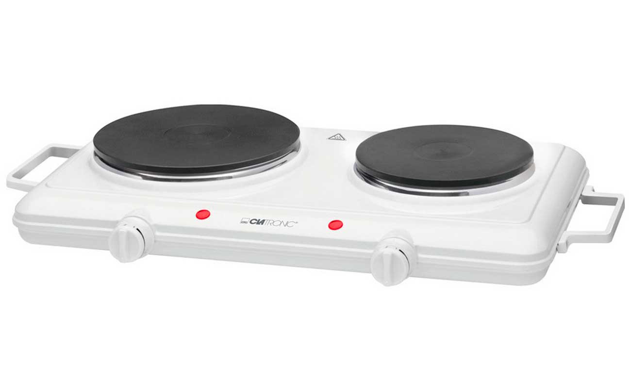Изображение товара Настольная электрическая плита Clatronic DKP 3583 weiB с 2 конфорками и бесступенчатым управлением