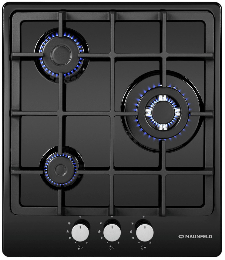 Изображение товара Газовая варочная панель Maunfeld EGHE.43.33 CB G с 3 конфорками и электроподжигом