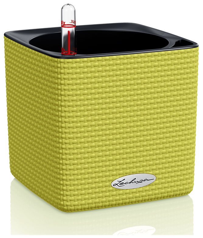 Настольное кашпо с автополивом Lechuza CUBE Color 14, пластик, зеленый лайм, Ш14 Д4 В14 см, 13385 Настольное кашпо с автополивом Lechuza CUBE Color 14, пластик, зеленый лайм, Ш14 Д4 В14 см, 13385