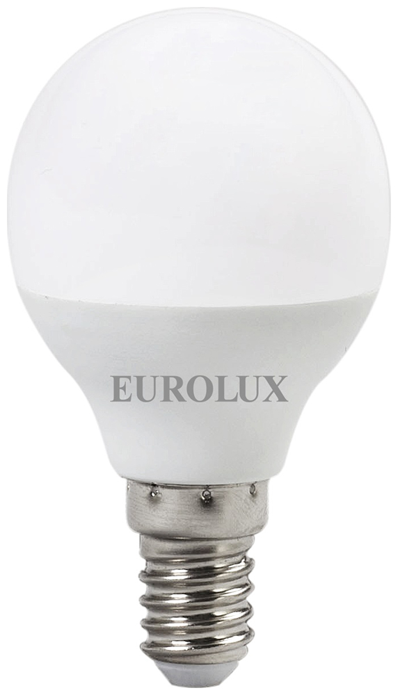 Лампа светодиодная Eurolux LL-E-G45-7W-230-27K-E14 шар 7Вт тепл Е14 белый 50₽