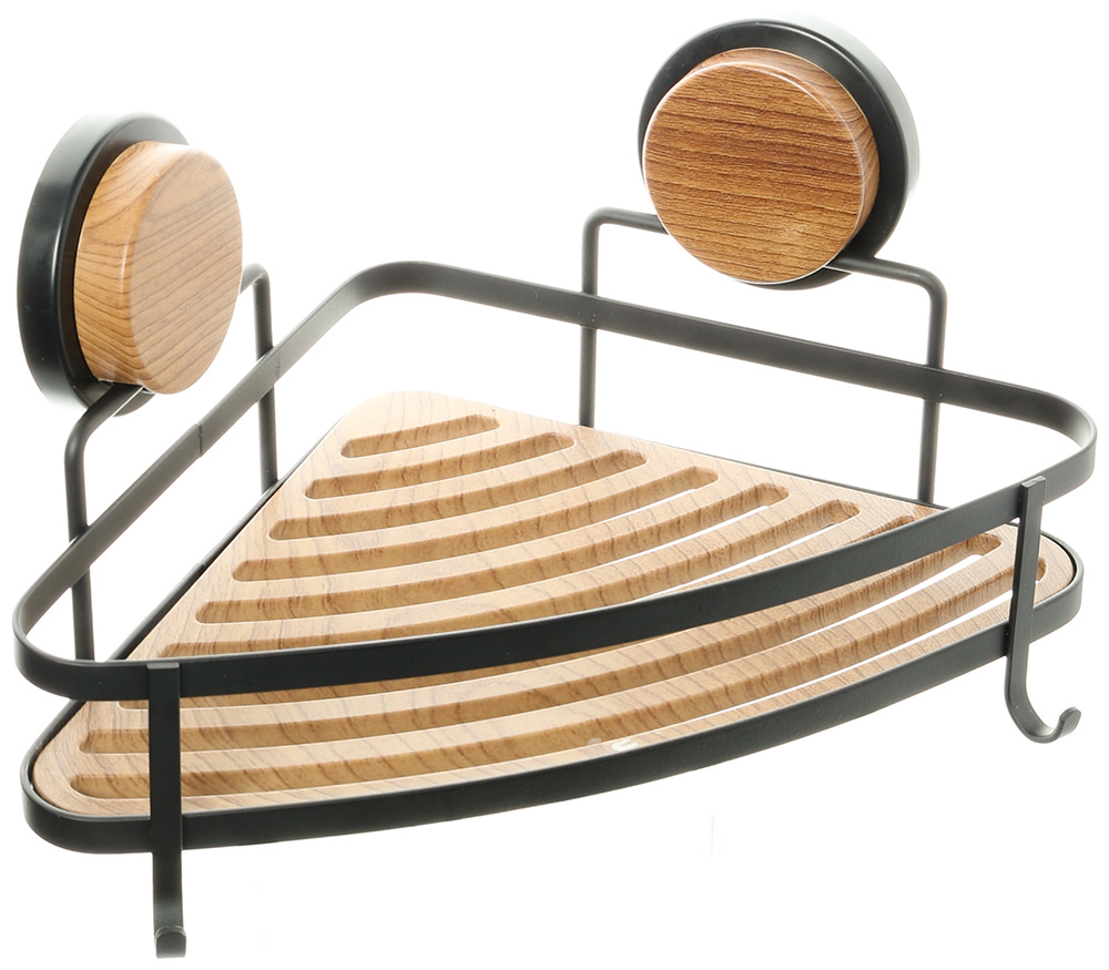 Изображение товара Полка Fixsen угловая, одноэтажная, черная-дерево Magic (FX-940B-1)