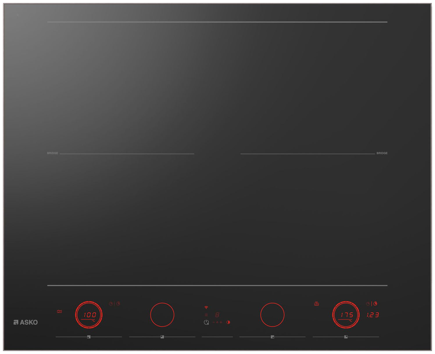 Изображение товара Электрическая индукционная варочная панель Asko HID654GC с Wi-Fi и функциями Boost и Bridge 64 см