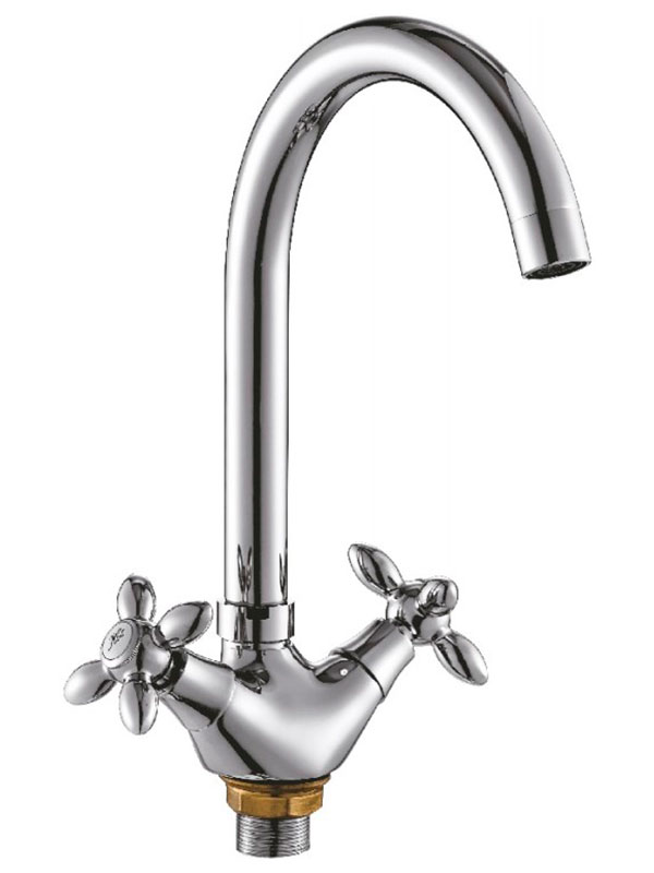 Изображение товара Смеситель для кухни Cron CN4627 хром двухвентильный с гибкой подводкой