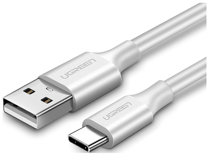 

Кабель Ugreen USB A 2.0 - USB C, в оплетке, 1 м (60121) белый