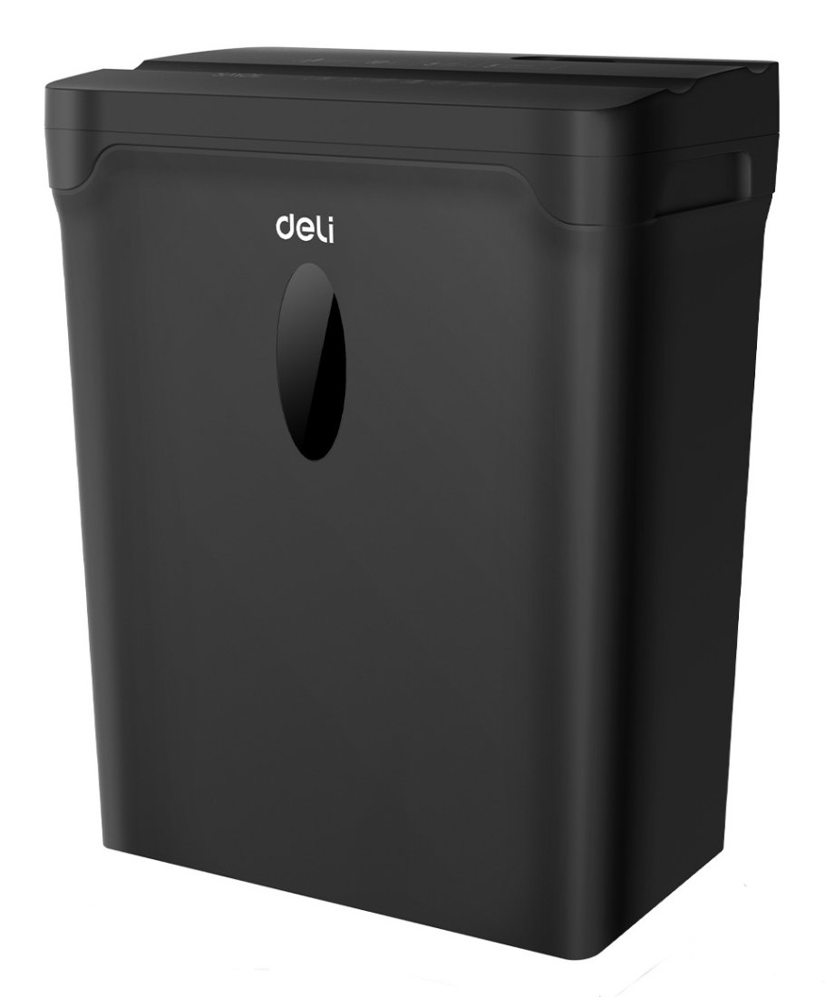 Изображение товара Уничтожитель бумаги (шредер) Cactus Deli ET014 черный с автоподачей (секр.P-4) фрагменты 5лист. 10лтр. пл.карты