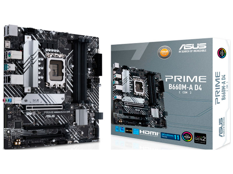Изображение товара Материнская плата Asus PRIME B660M-A D4-CSM (LGA1700 mATX)