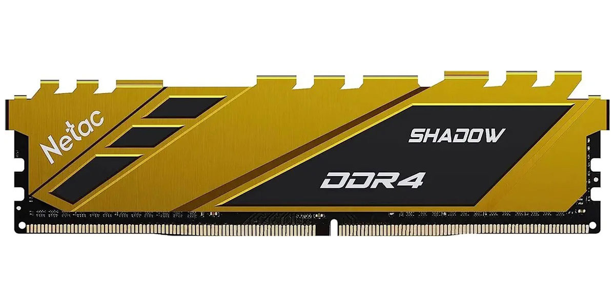 Изображение товара Оперативная память Netac DDR4 8GB 2666MHz Shadow Yellow (NTSDD4P26SP-08Y)