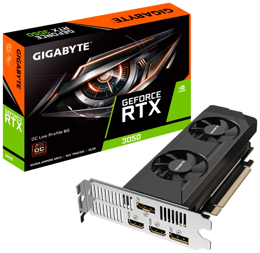 Видеокарта Gigabyte GeForce RTX 3050 OC LP 6GB (GV-N3050OC-6GL) Видеокарта Gigabyte GeForce RTX 3050 OC LP 6GB (GV-N3050OC-6GL)