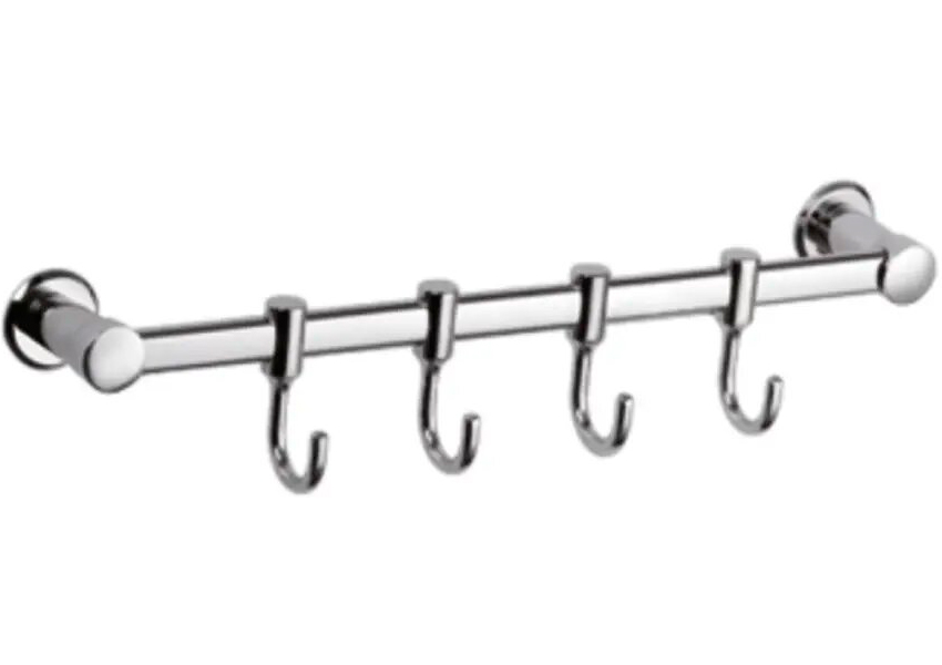 Изображение товара Планка с крючками для полотенец D-Lin хром (D201851-4) — современный аксессуар для ванной