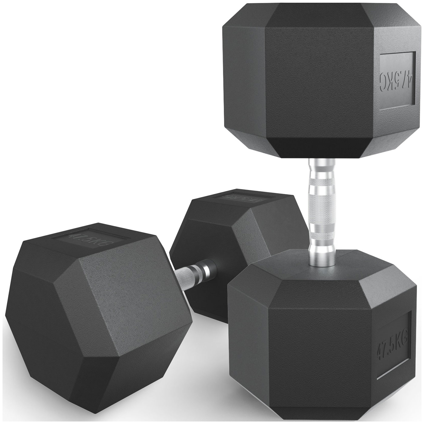 Изображение товара Гексагональная обрезиненная гантель Unix Fit 47,5 кг для силовых тренировок