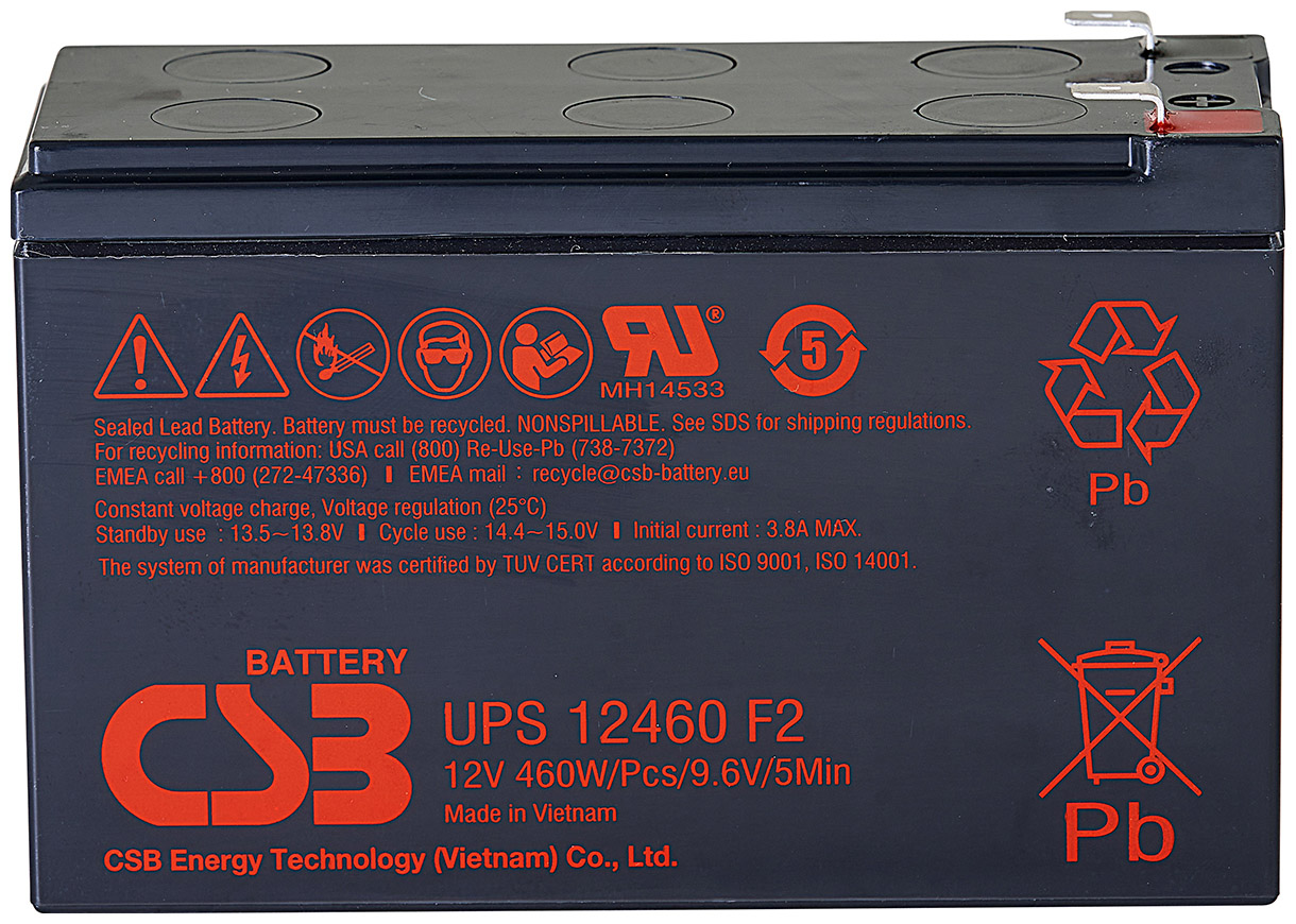 Изображение товара Аккумуляторная батарея CSB UPS12460 F2 12В 9Ач для ИБП