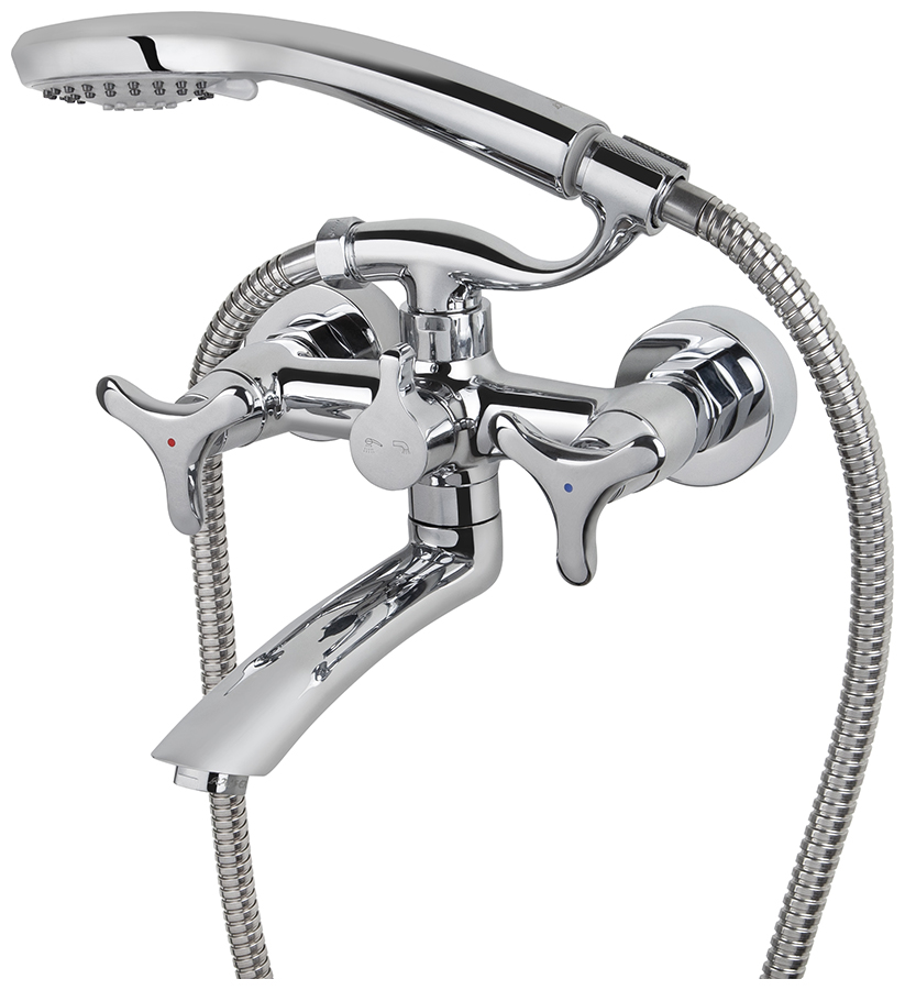 Изображение товара Смеситель для ванны с душем Kaiser Trio хромированный монтаж на стену
