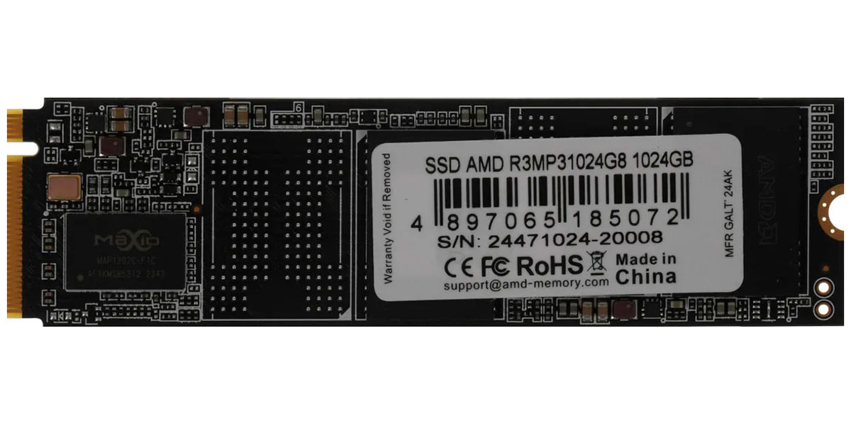 Изображение товара SSD накопитель AMD 1Tb R3 Series PCIe M.2 2280 3D NAND быстродействие