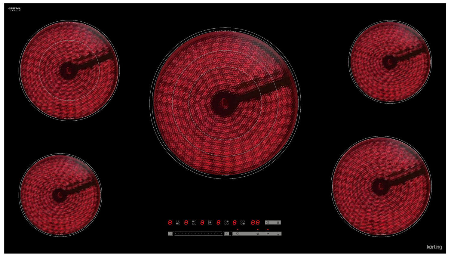 Изображение товара Электрическая варочная панель Korting HK 95309 B 5 конфорок сенсорное управление