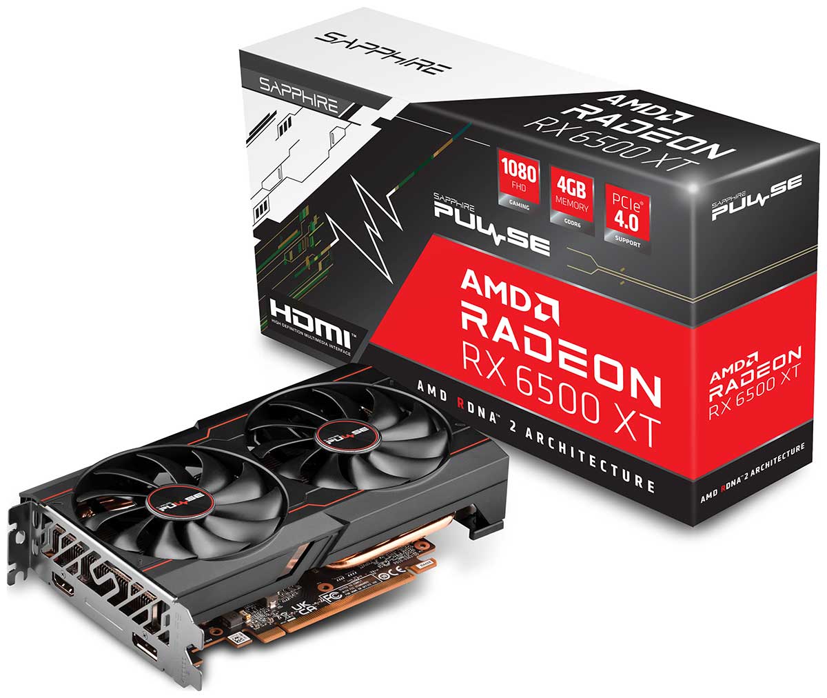 Изображение товара Видеокарта Sapphire Radeon RX 6500XT Gaming OC Pulse (11314-07-20G)