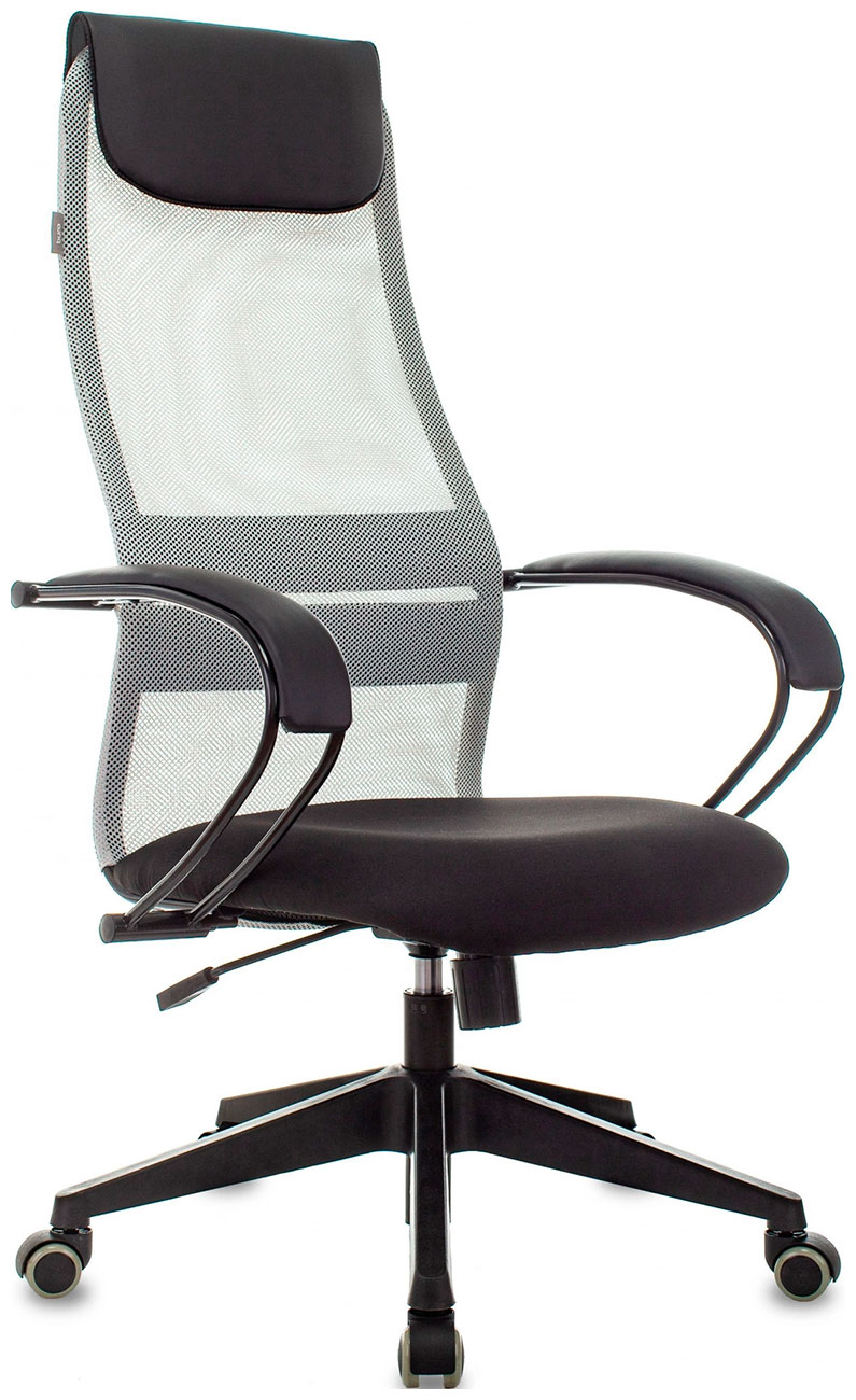 Изображение товара Кресло руководителя Бюрократ CH-607, светло-серый, TW-02, сиденье, черный, сетка/ткань, с подголов. кресто