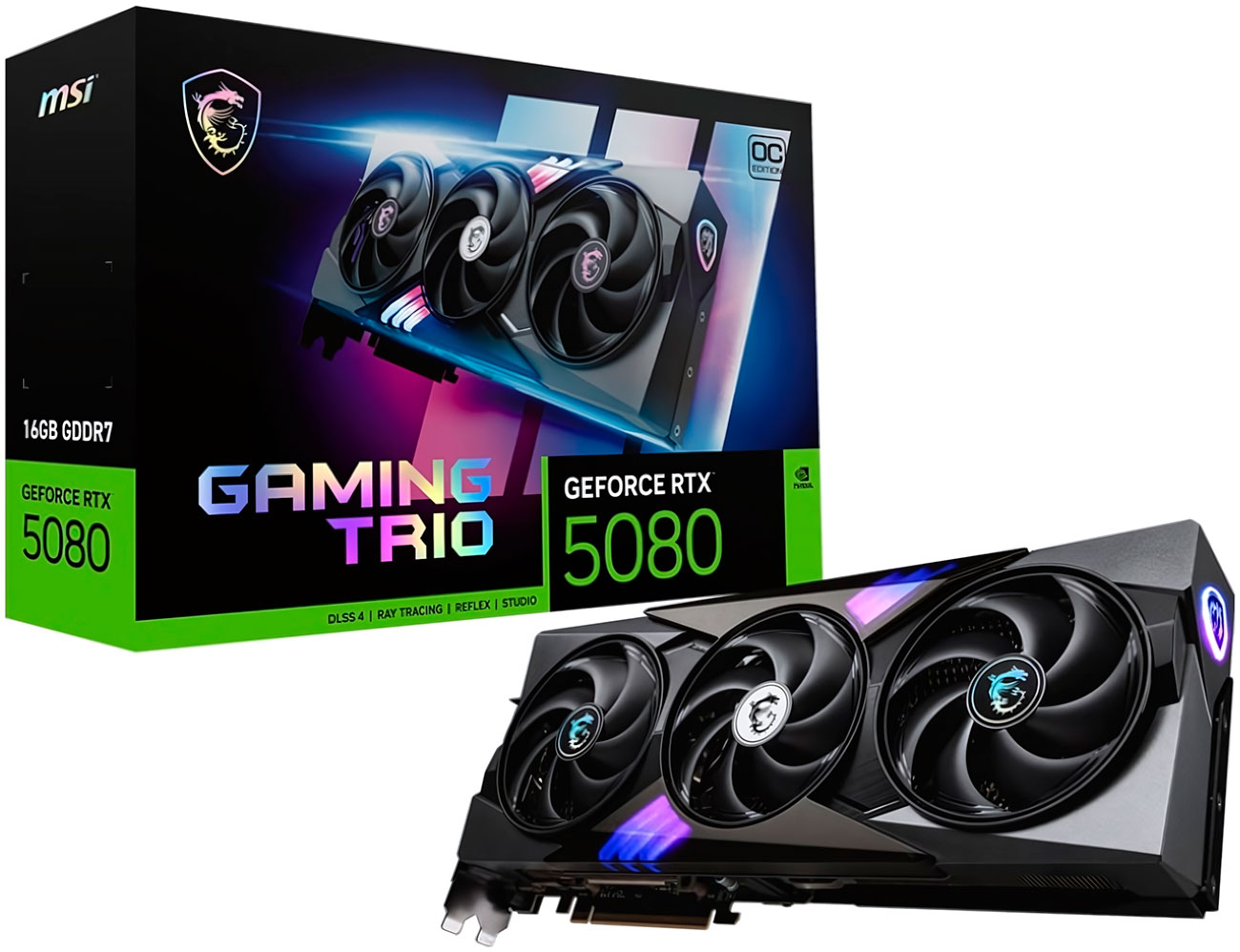 Изображение товара Видеокарта MSI GeForce RTX 5080 GAMING TRIO